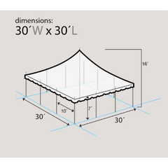 30' x 30' Premium Pole Party Tent - White by Party Tents