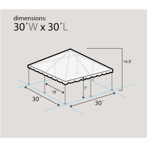 Party Tents Direct Canopies & Gazebos 30' x 30' Single Tube West Coast Frame Party Tent, Sectional by Party Tents 754972363372 4926 30' x 30' Single Tube West Coast Frame Party Tent, Sectional SKU# 4926