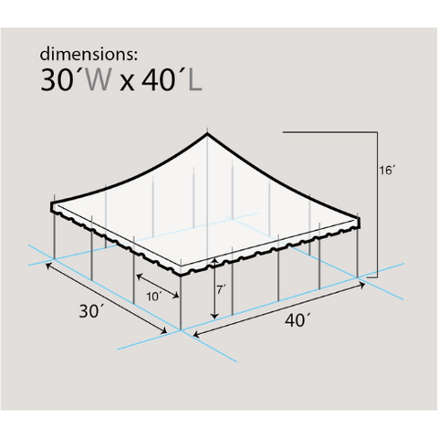Party Tents Direct Canopies & Gazebos 30' x 40' Premium Pole Party Tent - White by Party Tents 754972307512 3734 30' x 40' Premium Pole Party Tent - White by Party Tents SKU# 3734