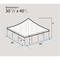 30' x 40' Premium Pole Party Tent - White by Party Tents