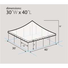 30' x 40' Premium Sectional Canopy Pole Party Tent - White by Party Tents