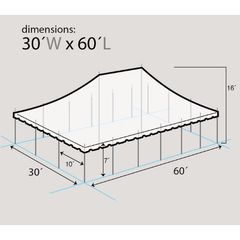 30' x 60' Premium Sectional Canopy Pole Party Tent - White by Party Tents