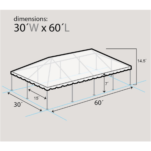 Party Tents Direct Canopies & Gazebos 30' x 60' Single Tube West Coast Frame Party Tent, Sectional by Party Tents 754972363396 4928 30' x 60' Single Tube West Coast Frame Party Tent, Sectional SKU# 4928