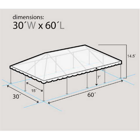 Party Tents Direct Canopies & Gazebos 30' x 60' Twin Tube West Coast Frame Party Tent - White by Party Tents 754972358248 4541
