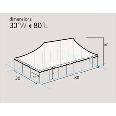 30' x 80' Premium Sectional Canopy Pole Party Tent - White by Party Tents