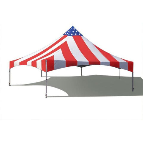 Party Tents Direct Canopies & Gazebos 40' Red White and Blue Hexagon High Peak Frame Party Tent by Party Tents 754972305341 3806 40' Red White and Blue Hexagon High Peak Frame Party Tent Party Tents