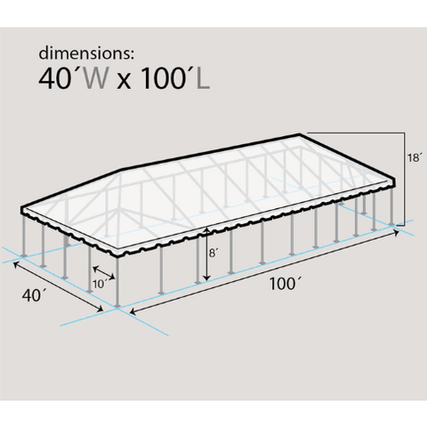 Party Tents Direct Canopies & Gazebos 40' x 100' Twin Tube West Coast Frame Party Tent - White by Party Tents 754972358293 4606 40' x 100' Twin Tube West Coast Frame Party Tent - White SKU# 4606