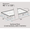 Image of Party Tents Direct Canopies & Gazebos 40' x 120' Sectional Single Tube West Coast Frame Party Tent by Party Tents 754972374026 2029 40'x120' Sectional Single Tube West Coast Frame Party Tent Party Tents