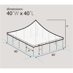 40' x 40' Premium Sectional Canopy Pole Party Tent - White by Party Tents