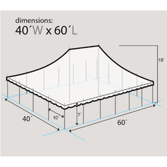 40' x 60' White Premium Sectional Canopy Pole Party Tent by Party Tents