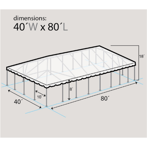Party Tents Direct Canopies & Gazebos 40' x 80' Single Tube West Coast Frame Party Tent, Sectional by Party Tents 754972363426 4932 40' x 80' Single Tube West Coast Frame Party Tent, Sectional SKU# 4932