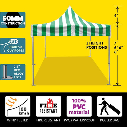 Party Tents Direct Canopy Tents & Pergolas 10' x 10' Green and White 50mm Speedy Pop-up Party Tent by Party Tents 754972368056 6885