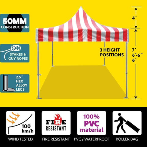 Party Tents Direct Canopy Tents & Pergolas 10' x 10' Red/White 50mm Speedy Pop-up Party Tent by Party Tents 754972318600 5410