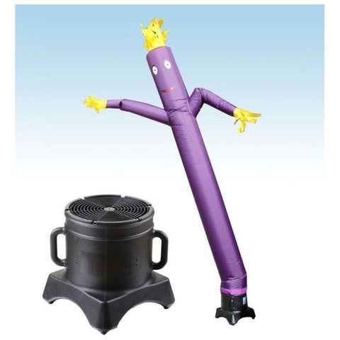 Party Tents Direct Dollies & Hand Trucks 12' Standard Purple Fly Guy Inflatable Tube Man with Blower by Party Tents