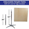 Image of Party Tents Direct Folding Chairs & Stools 30" 2 Pack Square Adjustable Height Cocktail Bistro Table by Party Tents 96" 2 Pack Rectangle Wood Seminar Table by Party Tents SKU#3413