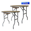 Image of Party Tents Direct Folding Chairs & Stools 36" 2 pack Round Wood Folding Table by Party Tents 754972309356 3260 36" 2 pack Round Wood Folding Table by Party Tents SKU#3260