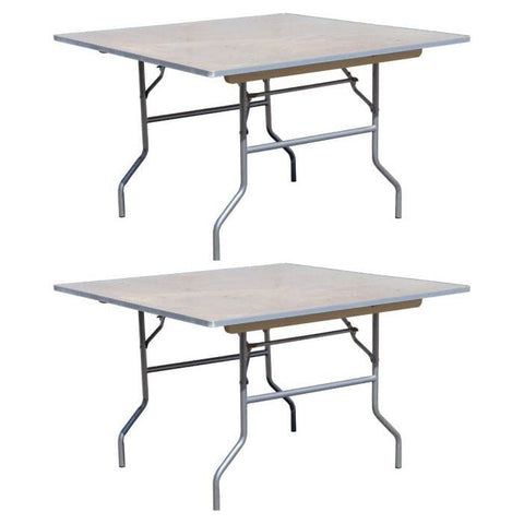 Party Tents Direct Folding Chairs & Stools 36" 2-Pack Square Wood Folding Table by Party Tents 754972309493 3214 36" 2-Pack Square Wood Folding Table by Party Tents SKU#3214