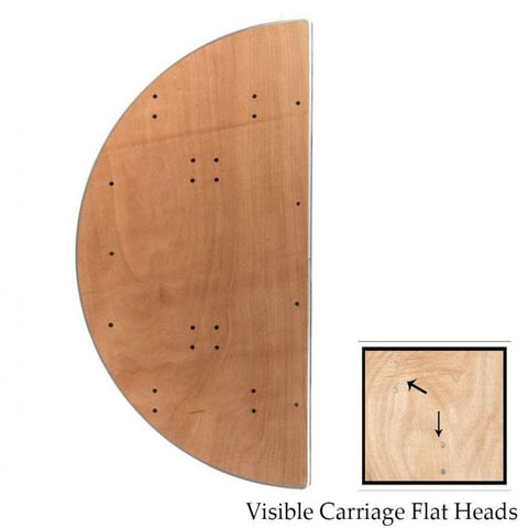 Party Tents Direct Folding Chairs & Stools 60" 2 Pack Half Round Wood Table by Party Tents 754972300490 3414 60" 2 Pack Half Round Wood Table by Party Tents SKU#3414