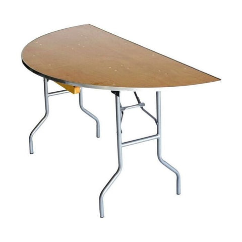Party Tents Direct Folding Chairs & Stools 60" 2 Pack Half Round Wood Table by Party Tents 754972300490 3414 60" 2 Pack Half Round Wood Table by Party Tents SKU#3414
