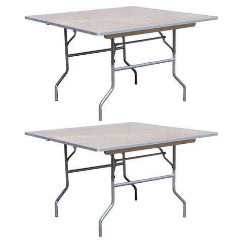 Party Tents Direct Folding Chairs & Stools 60" 2 pack Square Wood Folding Table by Party Tents 754972309516 3003 60" 2 pack Square Wood Folding Table by Party Tents SKU#3003
