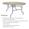 Image of Party Tents Direct Folding Chairs & Stools 72" Round Wood Folding Table by Party Tents White Resin Folding Chairs by Party Tents SKU# 122