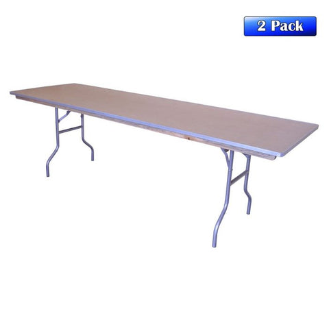 Party Tents Direct Folding Chairs & Stools 96" 2 Pack Rectangle Wood Folding Banquet Table by Party Tents 754972356879 2172 96" 2 Pack Rectangle Wood Folding Banquet Table Party Tents SKU#2172