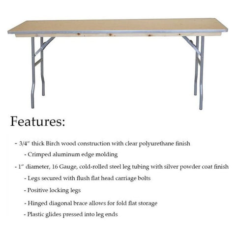 Party Tents Direct Folding Chairs & Stools 96" 2 Pack Rectangle Wood Seminar Table by Party Tents 754972300513 3413 96" 2 Pack Rectangle Wood Seminar Table by Party Tents SKU#3413