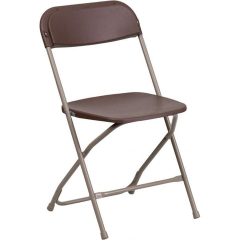 Party Tents Direct Folding Chairs & Stools Brown Plastic Folding Chairs by Party Tents 4 pcs Black Resin Folding Chairs by Party Tents SKU# 2618