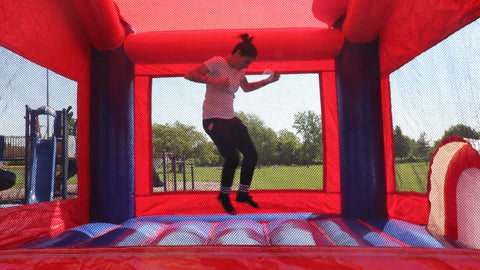 Patriotic Red, White & Blue Bounce House with Blower