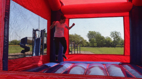 Patriotic Red, White & Blue Bounce House with Blower