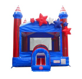 Commercial Inflatable Bounce House with Blower, Stars and Stripes
