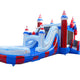 Mega Stars and Stripes Inflatable Water Slide Bounce House Combo with Blower
