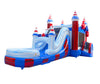 Image of Mega Stars and Stripes Inflatable Water Slide Bounce House Combo with Blower