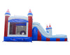 Image of Mega Stars and Stripes Inflatable Water Slide Bounce House Combo with Blower