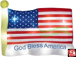8' Gemmy Airblown Inflatable Patriotic "God Bless America" USA Flag
