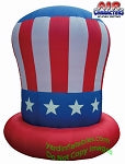 10' Air Blown Inflatable Patriotic Uncle Sam Hat Red Brim