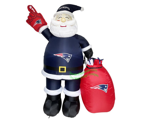 7' Air Blown Inflatable NFL New England PATRIOTS Santa Claus