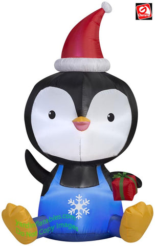 5' Gemmy Airblown Inflatable Big Head Penguin