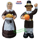 7 1/2' Air Blown Inflatable Thanksgiving PILGRIM Amish Man & Woman COMBO