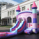 Rental Lite Deluxe Pink Inflatable Bounce House with Slide Combo with Blower and Pool