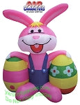 7' Air Blown Inflatable Easter Bunny with 2 Eggs