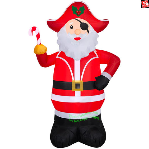 6' Gemmy Airblown Inflatable Christmas Santa Claus as Pirate
