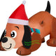 3.5' Gemmy Airblown Inflatable Christmas Playful Puppy Wearing Santa Hat