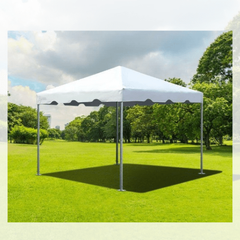 POGO Canopy Tents & Pergolas 10' x 10' White PVC Weekender West Coast Frame Party Tent by POGO 754972297325 5447