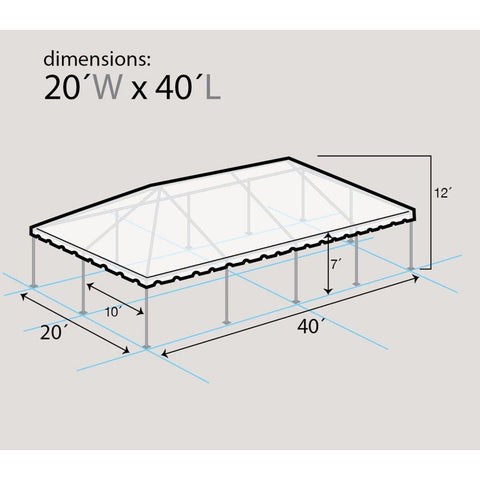 POGO Canopy Tents & Pergolas 20' x 40' Red PVC Weekender West Coast Frame Party Tent by POGO 754972326919 5920