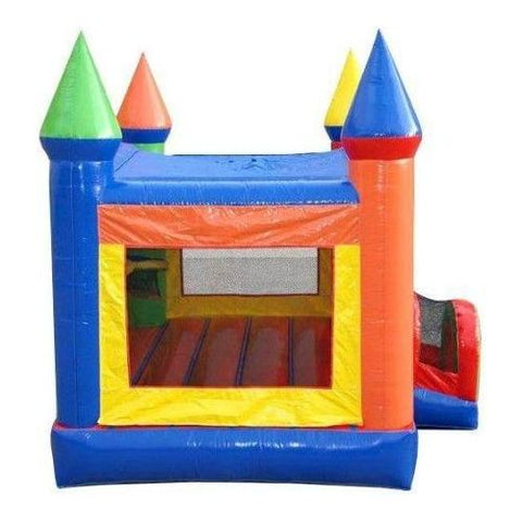 POGO Commercial Bouncers 14' Rainbow Modular Bounce House with Blower and Dinosaur Art Panel by POGO 754972336567 7492 14' Rainbow Modular Bounce House with Blower and Dinosaur Art Panel 
