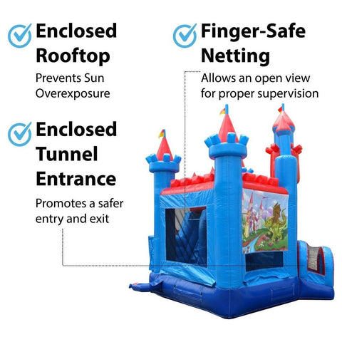 POGO Deluxe Brave Knight Bounce House Deluxe Brave Knight Bounce House and Slide Combo with Blower by POGO 754972361057 4324