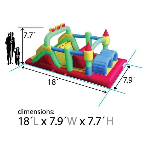 POGO Inflatable Bouncers 7' Backyard Kids Rainbow Castle Inflatable Obstacle Course Race by POGO 9.5'H Backyard Kids Inflatable Water Slide Cannon Pool POGO SKU# 5119