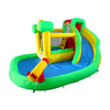 Image of POGO Games 8.4' Backyard Kids Home Water Park Inflatable Water Slide with Blower by POGO 7' Backyard Kids Rainbow Castle Inflatable Obstacle Course Race POGO