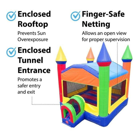 POGO Inflatable Bouncers 10'H Compact Kids Rainbow Bounce House with Blower by POGO 754972354868 1891 10'H Compact Kids Rainbow Bounce House with Blower by POGO SKU# 1891